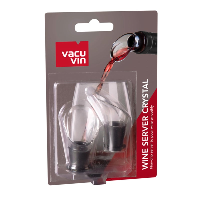 Vacu Vin Crystal Wine Server Set of 2 - Black, 5.5 x 7 x 1 inches - Image 2
